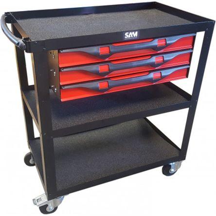 Pojízdná skříňka 3zásuvková Na kolečkách, Plech, výška: 870 mm x 460mm, délka: 848 mm SAM