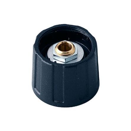 Knoflík potenciometru Černá 20 mm Průměr knoflíku 4 mm hřídel OKW A2520040 Kulatý hřídel