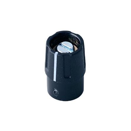 Knoflík potenciometru Černá 9 mm Průměr knoflíku, barva ukazatele: Bílá barva ukazatele 6 mm hřídel OKW A2609040 Kulatý