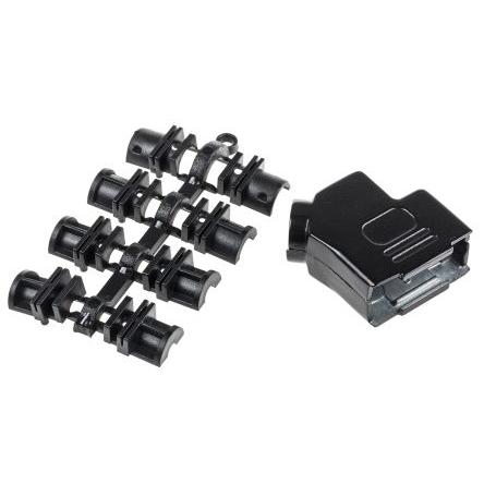 MH Connectors Plášť D-Sub, řada: MHD45ZK-BK, orientace těla: Úhlový, počet kontaktů: 9, materiál pouzdra: Zinek, barva: