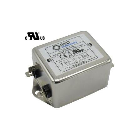 Filtr EMI, řada: RND 165, 250V, 50Hz, Montáž na rám, Rychlé připojení, 20 A, počet fází: 1, RND, No