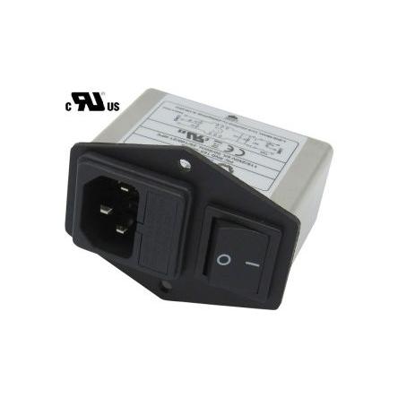 RND Filtr IEC 6A, řada: RND 165 C14, 250V 3pólový, 50Hz Faston, 85 °C 1, -25 °C RND 165-00036
