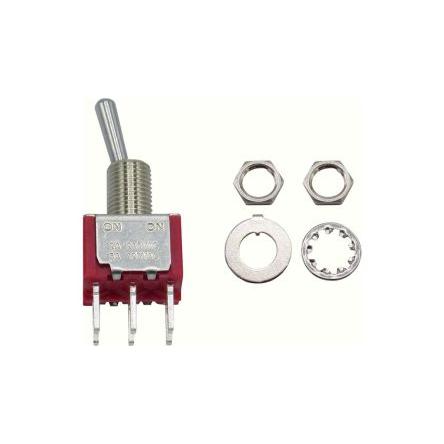RND Přepínač Panel 2 CO zap-zap ovládání 100mA Svorka PCB 28 V dc