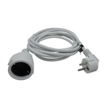 Napájecí kabel 5 m, Bílá, A: Zástrčka, B: Zástrčka DE typ F (CEE 7/4) Polyvinylchlorid, 250V ac RND
