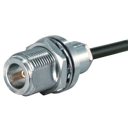 Huber+Suhner Koaxiální konektor, řada: 24_N Vnitřní, 50 Ω, orientace těla: Rovný, Montáž do panelu Kulatý koaxiální
