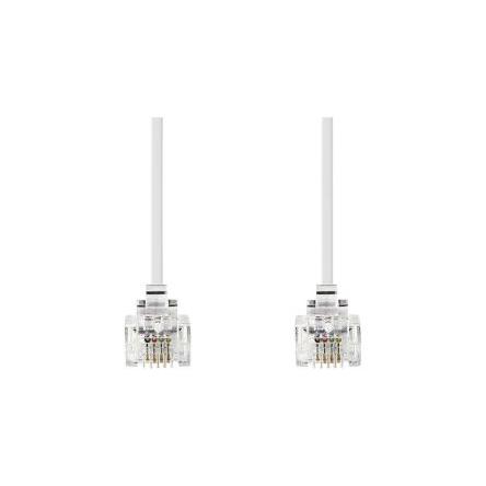 Telefonní kabel, Bílá 10 m RND