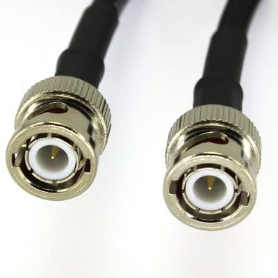 Koaxiální kabel, Černá Vnější Polyvinylchlorid, A: BNC, Rovný Vnější, B: BNC, Přímý 100 mm RS PRO
