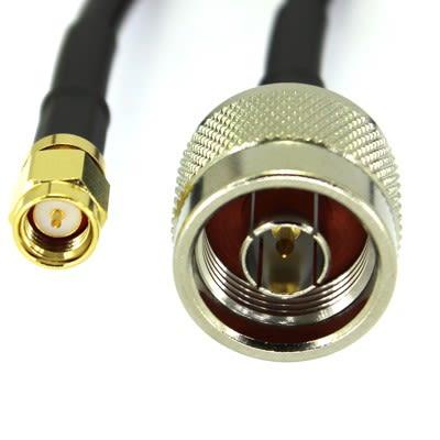 Koaxiální kabel, řada: RS PRO RG58, Černá Polyetylen, vnější průměr: 4.95 mm OD 500 mm 50 Ω RS PRO S koncovkou