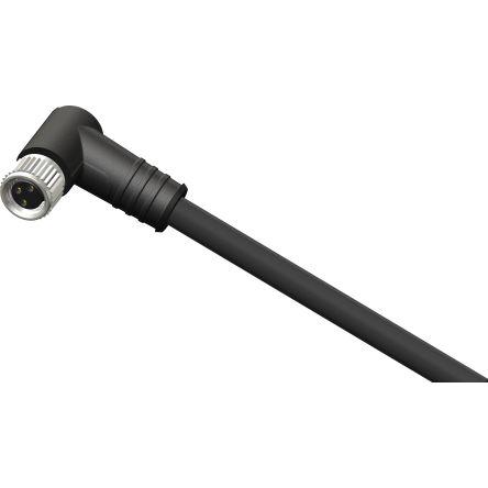 Kabel pro snímače a ovladače, A: Vnitřní, A: M8, Pravoúhlý 3, B: Volný konec kabelu, B: Neuzavřený, 60V, IP67 RS PRO 4 m