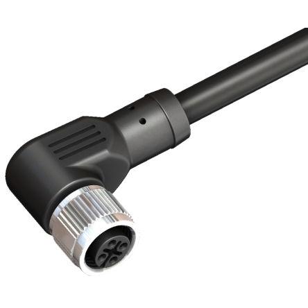 Kabel pro snímače a ovladače, A: Vnitřní, A: M12, Pravoúhlý 4, B: Volný konec kabelu, B: Neuzavřený, 60V, IP67 RS PRO 6