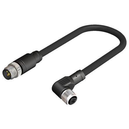 Kabel pro snímače a ovladače, A: Vnitřní, A: M12, Pravoúhlý 4, B: M12, Přímý, B: Vnější, 30V 8, IP67 RS PRO 5 m