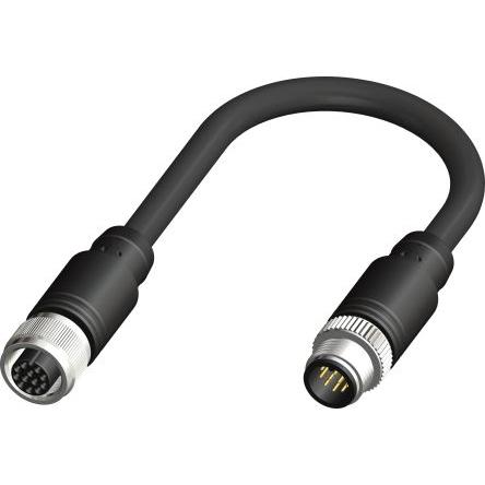 Kabel pro snímače a ovladače, A: Vnitřní, A: M12, Rovný 12, B: M12, Přímý, B: Vnější, 30V 12, IP67 RS PRO 2 m