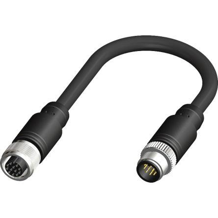 Kabel pro snímače a ovladače, A: Vnitřní, A: M12, Rovný 12, B: M12, Přímý, B: Vnější, 30V 8, IP67 RS PRO 5 m