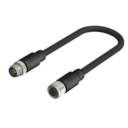Kabel pro snímače a ovladače, A: Vnitřní, A: M12, Rovný 4, B: M12, Přímý, B: Vnější, 30V 8, IP67 RS PRO 3 m