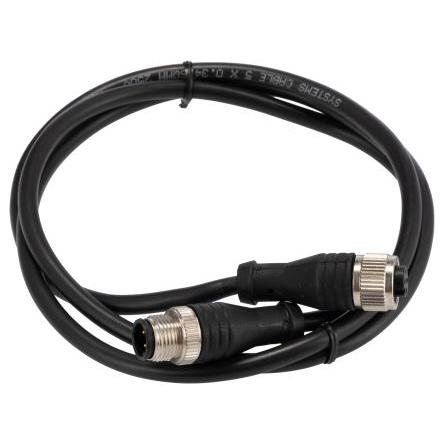 Kabel pro snímače a ovladače, A: Vnitřní, A: M12, Rovný 5, B: M12, Přímý, B: Vnější, 30V 5, IP67 RS PRO 1 m