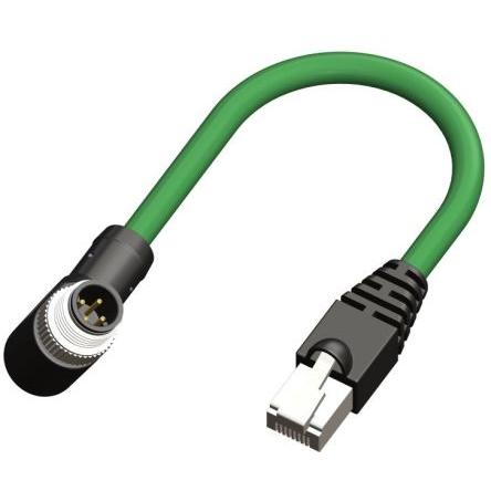 Kabel pro snímače a ovladače, A: Vnější, A: M12, Pravoúhlý 4, B: M12, Přímý, B: Vnější, 60V 8, IP67 RS PRO 1 m