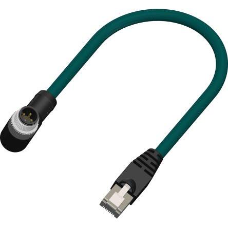 Kabel pro snímače a ovladače, A: Vnější, A: M12, Pravoúhlý 4, B: M12, Přímý, B: Vnější, 60V 8, IP67 RS PRO 2 m
