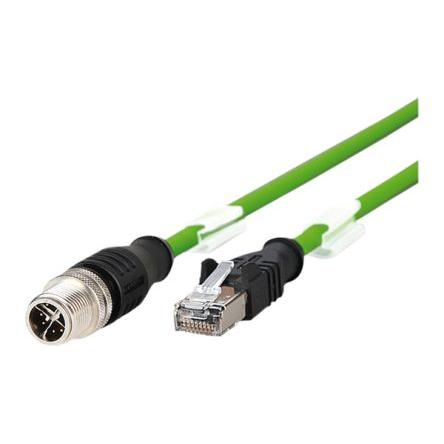 Kabel konektoru, A: Vnější, A: Rovný 4, B: Přímý, B: Vnější, 48V 8, IPX7, řada: 142M Metz Connect 1 m