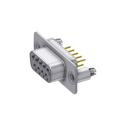 Deltron Connectors Konektor D-Sub, řada: DTS, počet kontaktů: 9, orientace těla: Rovný, Montáž na plošný spoj Vnitřní,