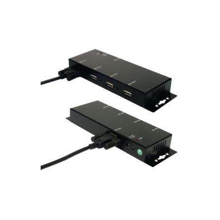Rozbočovač USB EX-1166HMV, standard: USB 2.0 USB, počet portů USB: 4 Stejnosměrný napájecí zdroj 60 mm Exsys 23 mm 152mm