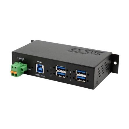 Rozbočovač USB EX-1185HMVS-2, standard: USB 3.2 USB, počet portů USB: 4 Sběrnice USB 26 mm Exsys 142 mm 74mm