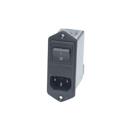 Schaffner Filtr IEC 10A, řada: FN280 Vstup IEC, Zadní, Přední montáž 5 x 20 mm, 250V ac 2 póly, 400Hz Faston, 85 °C 2,