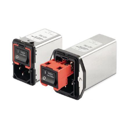 Schaffner Filtr IEC 10A, řada: FN9280, Přední montáž, Zadní 5 x 20 mm, 250V ac 2 póly, 400Hz Faston, 85 °C 2, -25 °C
