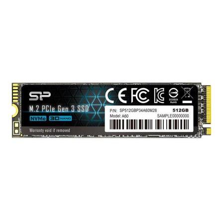 SSD, model: P34A60 Interní M.2 (2280) 512 Gb Silicon Power 70 °C 0 °C