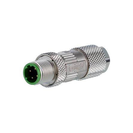Kulatý průmyslový konektor, počet kontaktů: 4, Kabel, velikost: M12 Metz Connect, pohlaví kontaktu: Vnější, orientace