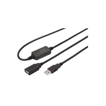 Digitus Kabel USB Vnitřní, A: USB typu A, 10 m Vnitřní, Černá, B: USB typu A