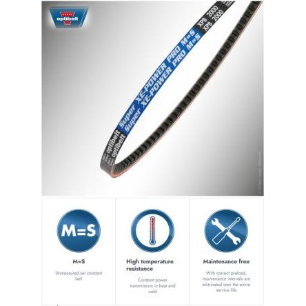 Klínový řemen 3VX OPTIBELT 1300 mm, délka: 1863 mm 3VX 750 XEP, Pryž, Pryž 90 °C -30 °C, řada: SUPER XE-POWER PRO