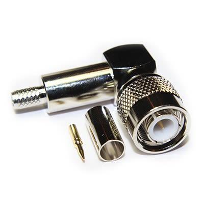 RS PRO Koaxiální konektor, řada: RS PRO Vnější, 50 Ω, orientace těla: Pravý úhel, Kabel Konektor TNC Krimpovací, 11GHz