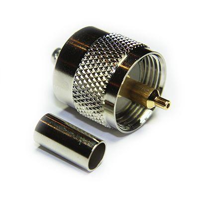 RS PRO Koaxiální konektor, řada: RS PRO Vnější, 50 Ω, orientace těla: Rovný, Kabel Konektor UHF Krimpovací, 300MHz 155