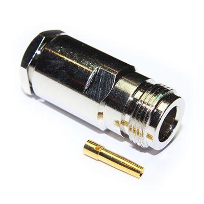 RS PRO Koaxiální konektor, řada: RS PRO Vnitřní, 50 Ω, orientace těla: Rovný, Kabel Konektor N Pájecí, 11GHz 155 °C -55