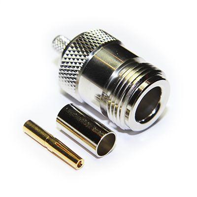 RS PRO Koaxiální konektor, řada: RS PRO Vnitřní, 50 Ω, orientace těla: Rovný, Kabel Konektor N Krimpovací, 11GHz 155 °C