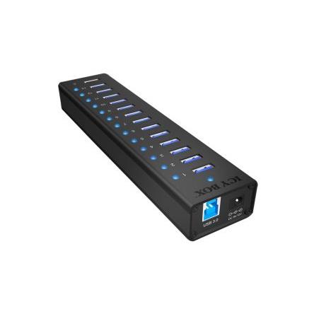 Rozbočovač USB IB-AC6113, standard: USB 3.0 USB, počet portů USB: 13 Adaptér 25 mm ICY BOX 195 mm 45mm