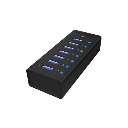 Rozbočovač USB IB-AC618, standard: USB 3.0 USB, počet portů USB: 7 Adaptér 26 mm ICY BOX 113 mm 46mm