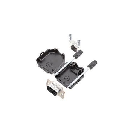 Encitech Connectors Plášť D-Sub, materiál pouzdra: Ocel, barva: Černá, D-SUB