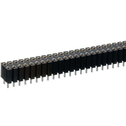 Preci-Dip Konektor PCB, řada: 803, počet kontaktů: 40, počet řad: 2, rozteč: 2.54 mm, orientace těla: Rovný, Průchozí