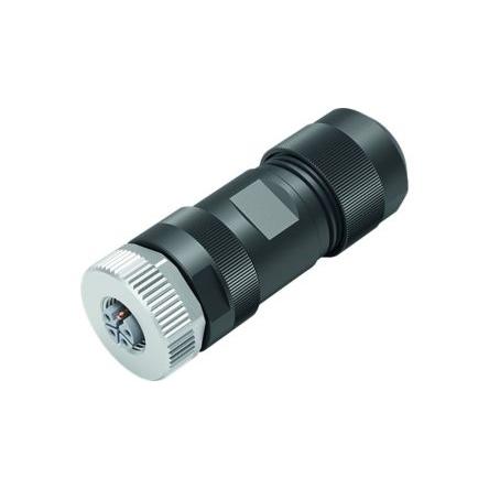 Kulatý průmyslový konektor, počet kontaktů: 4, Kabel, velikost: M12 binder, pohlaví kontaktu: Vnitřní, orientace těla:
