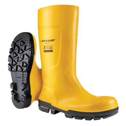 Vodotěsný, řada: WORK-IT FULL SAFETY Bezpečnostní obuv obuv Unisex, Ocel 8, Černá, Žlutá Ano Dunlop 42 SR