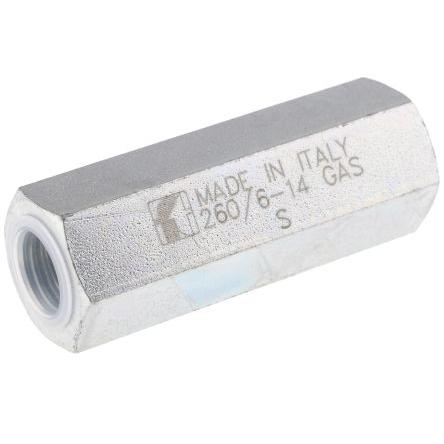 RS PRO Hydraulický zpětný ventil Ocel, max. průtok: 15L/min, Jednoduchý, max. tlak: 350 bar In-line montáž, CETOP BSP,