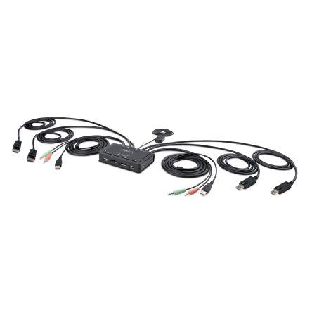 Přepínač KVM, 3,5 mm stereo 2portový USB, počet zobrazení: 2 2 StarTech.com, video připojení: Display Port 5120 x 1440