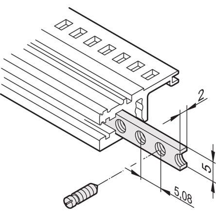 nVent SCHROFF Závitová vložka, řada: Horizontal Rail Závitová vložka 431 mm 84 HP