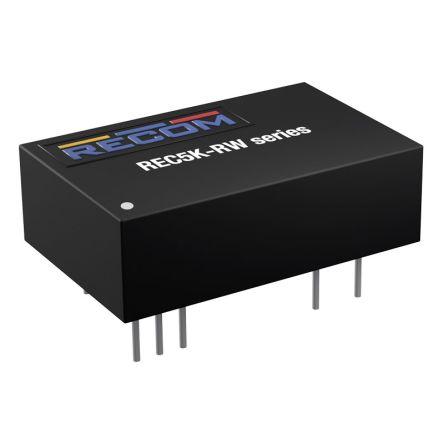 Recom Měnič DC/DC REC5K-RW, výstup: 5V dc 1.6 kV, Vin 36V dc 1 A, Vin 24V dc 5 W -40 °C 65 °C Průchozí otvor
