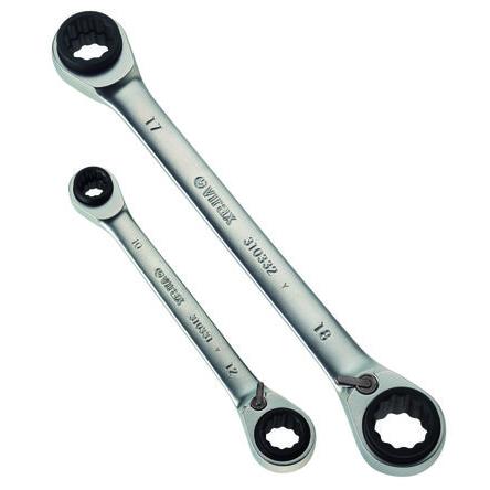 Klíč Ráčnový kombinovaný klíč, celková délka: 150mm, Ráčna, Chrom-vanadová ocel, rozevření čelistí: 8 mm, 10 mm, 12 mm,