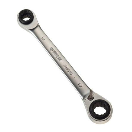 Klíč Ráčnový kombinovaný klíč, celková délka: 150mm, Ráčna, Chrom-vanadová ocel, rozevření čelistí: 8 mm, 10 mm, 12 mm,