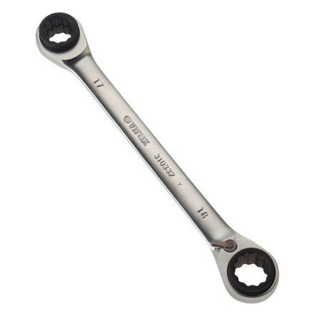 Klíč Ráčnový kombinovaný klíč, celková délka: 150mm, Ráčna, Chrom-vanadová ocel, rozevření čelistí: 16 mm, 17 mm, 18 mm,