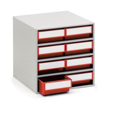 Skladovací jednotka se zásuvkami 8 Červená Plastové 395 mm x 400mm x 400 mm Treston