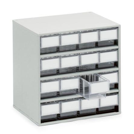 Skladovací jednotka se zásuvkami 16 Čirá Plastové Průhledné zásuvky 395 mm x 400mm x 300 mm Treston